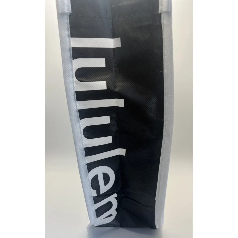 Lululemon Reusable Shopping Bag Lot White and Black Silver and White